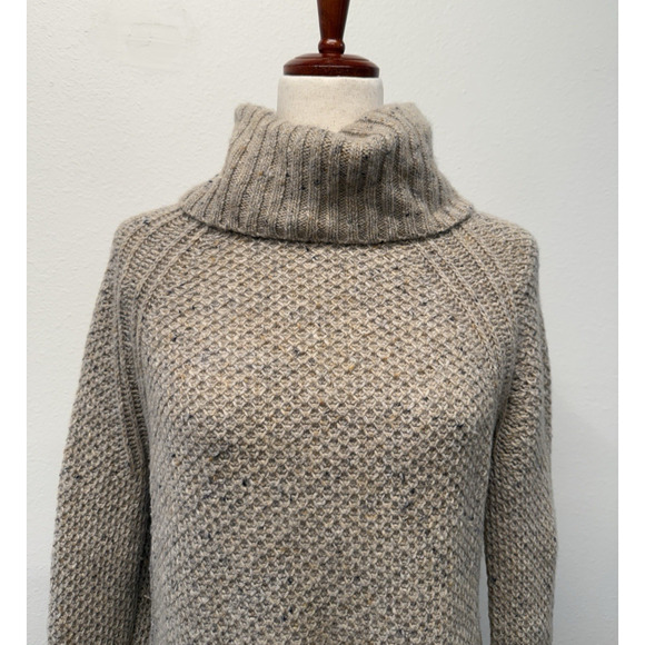 Ralph Lauren Merino Wool Alpaca Sweater Women Size S Chunky Turtleneck Fisherman - Picture 2 of 8
